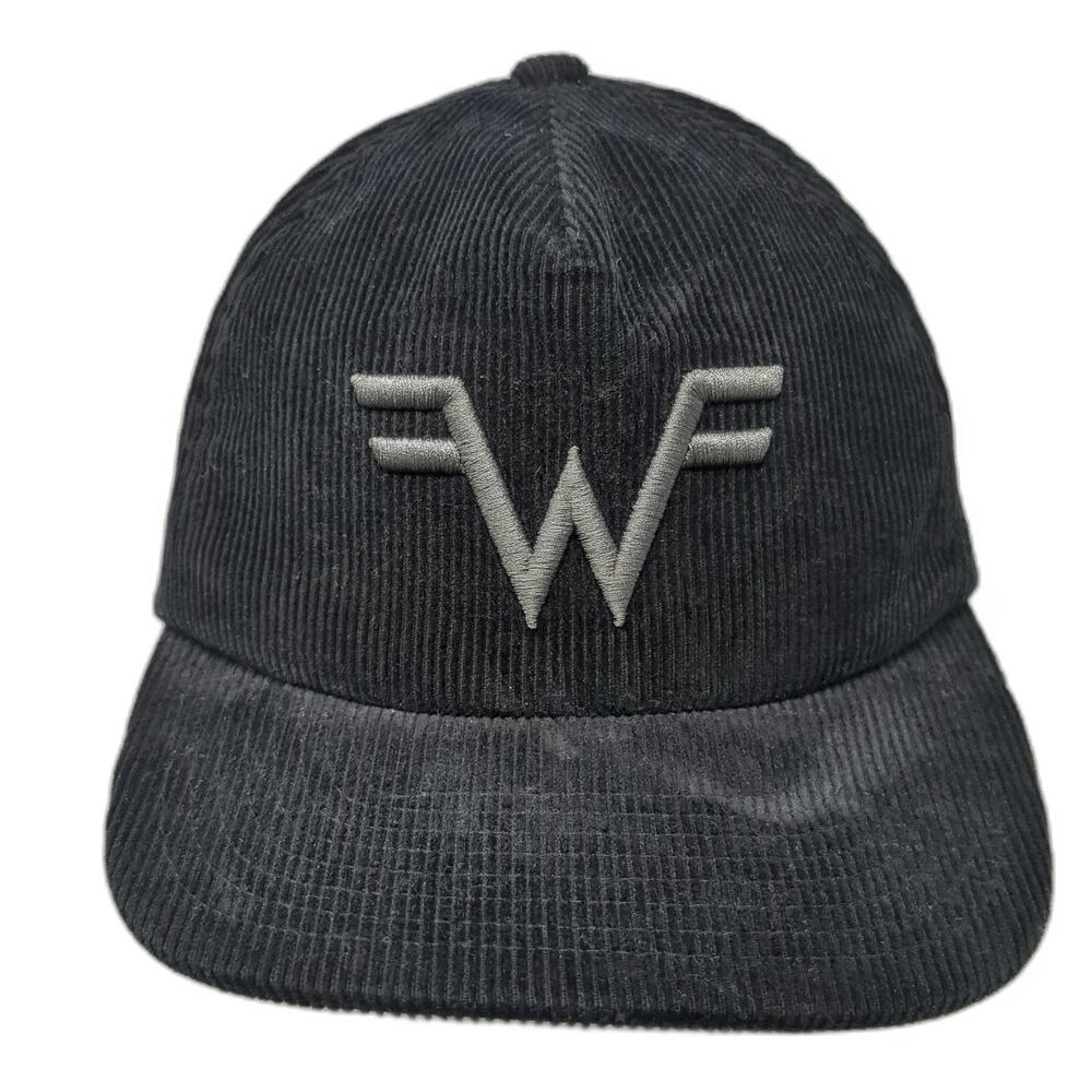 Yupoong Baseball Cap Black One Size Corduroy Snapback Gray W Logo Music Band hat